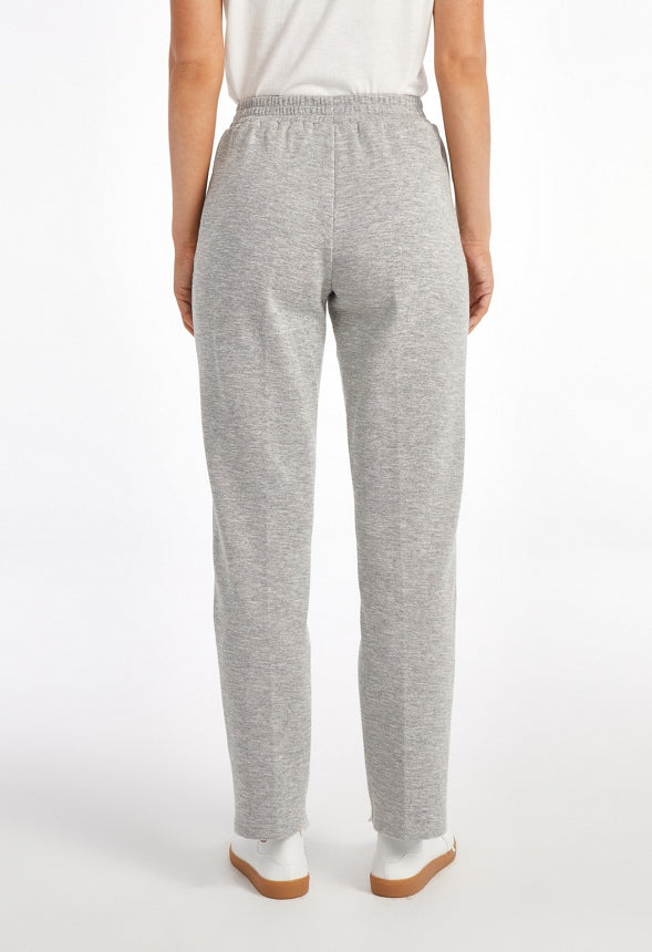 Knit Pintuck Tapered Trousers Light Heather Grey