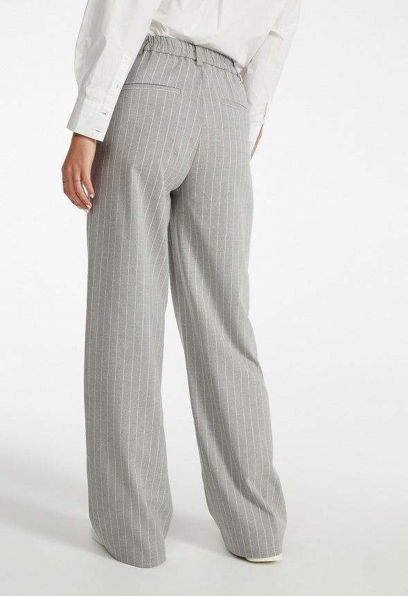 Menswear Straight Leg Trousers Grey Pinstripe