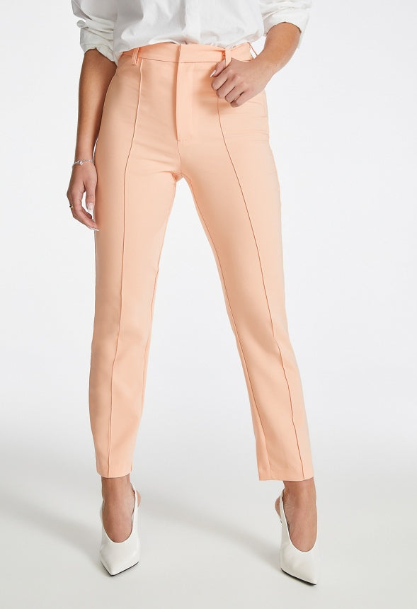 Slim Crop Trousers Apricot Ice