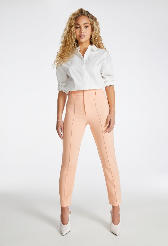 Slim Crop Trousers Apricot Ice