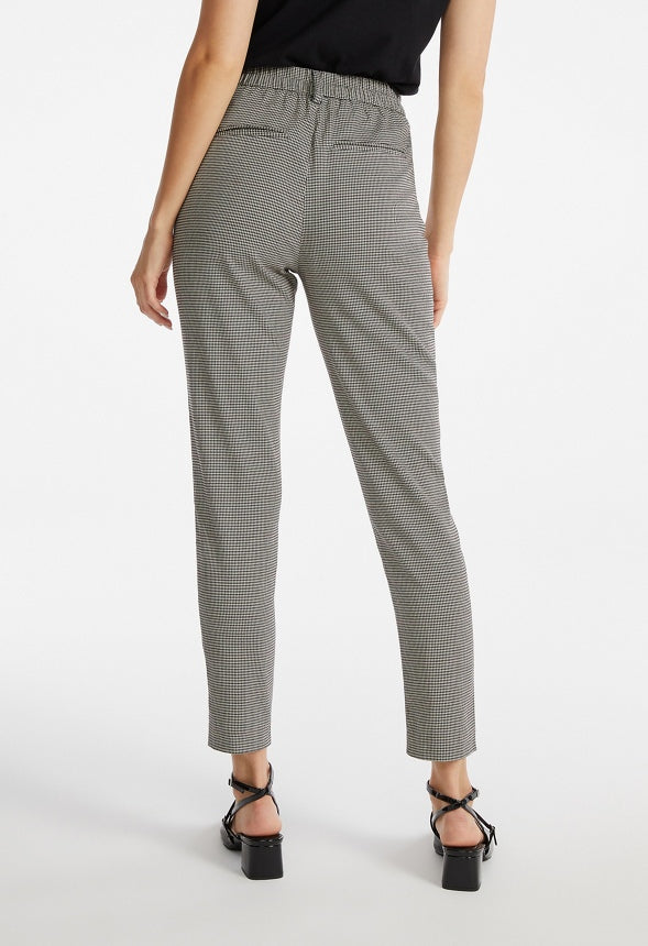 Slim Crop Trousers Brown Check