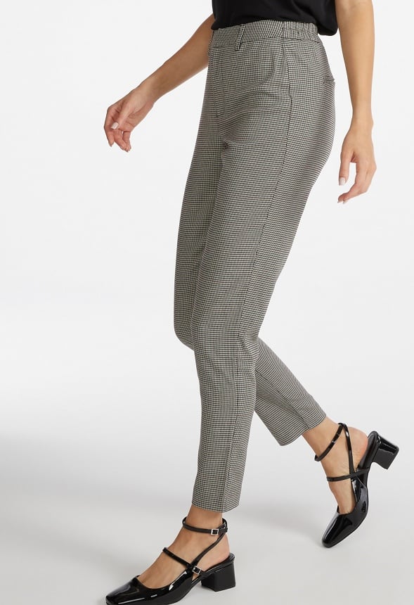 Slim Crop Trousers Brown Check