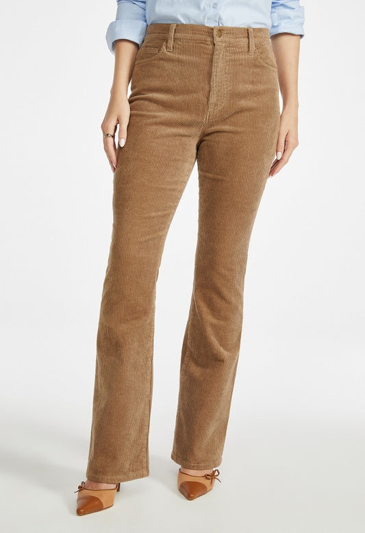Corduroy High Rise Bootcut Pants Light Khaki