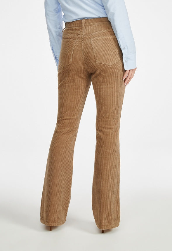 Corduroy High Rise Bootcut Pants Light Khaki