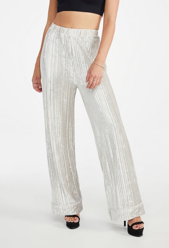 Velvet Plisse Trousers Vapor Blue