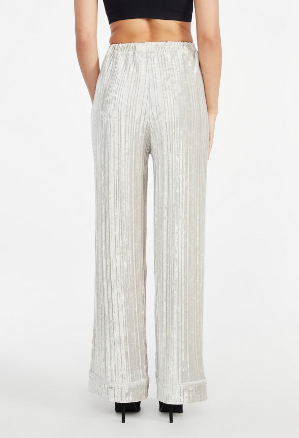 Velvet Plisse Trousers Vapor Blue