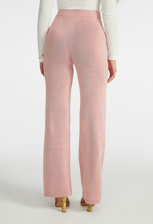 Lurex Pull On Pants Rose Gold