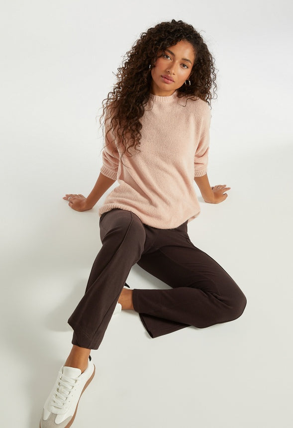 Crop Flare Rib Pants Chocolate Torte