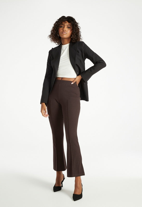 Crop Flare Rib Pants Chocolate Torte