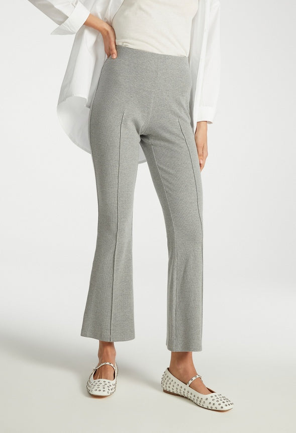 Crop Flare Rib Pants Medium Heather Grey