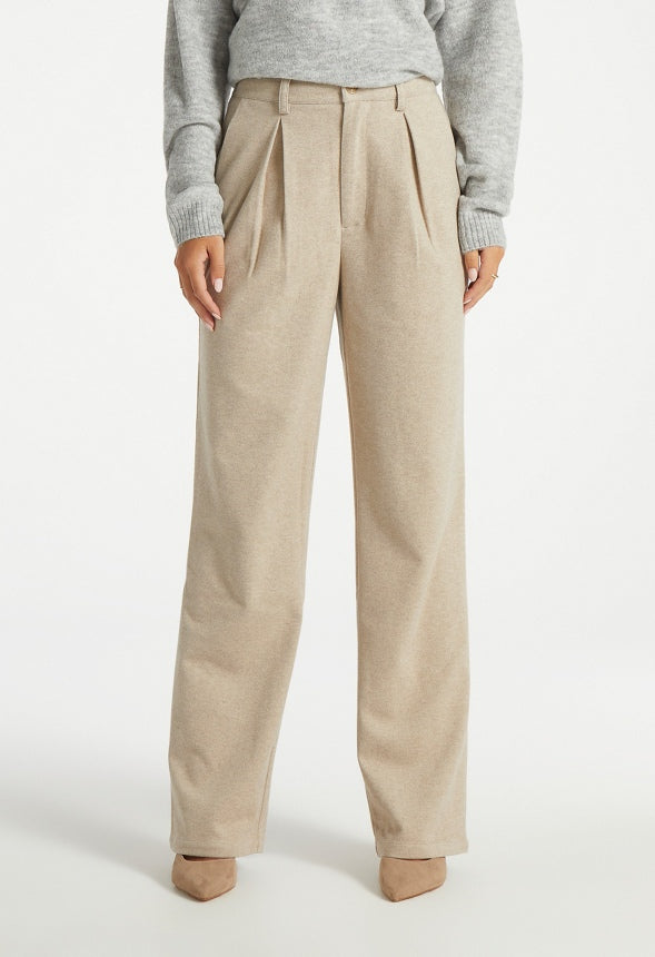 Flannel Trousers Beige Heather
