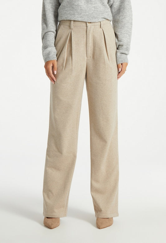 Flannel Trousers Beige Heather