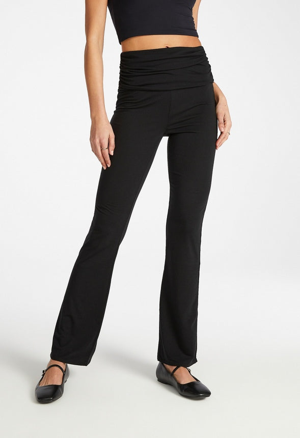 Foldover Flare Leggings Black Caviar