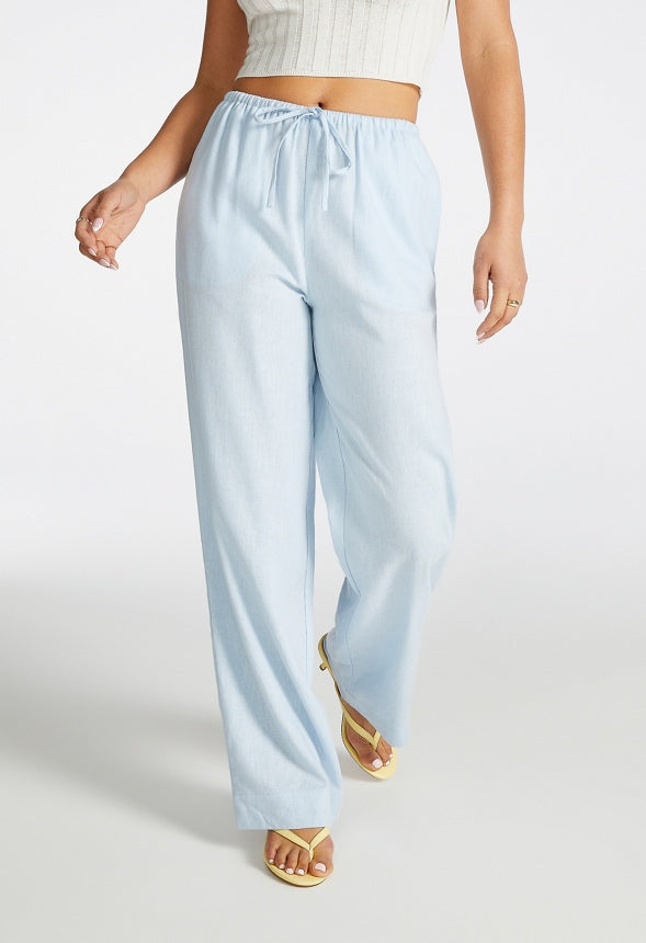 Linen Wide Leg Pants Skyway