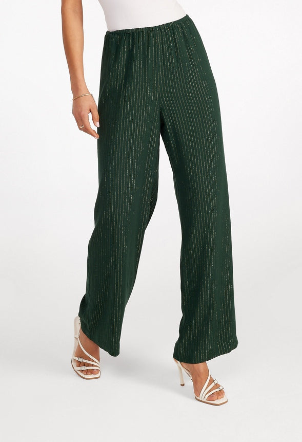 Stripe Wide Leg Pants Pine Grove With Lurex