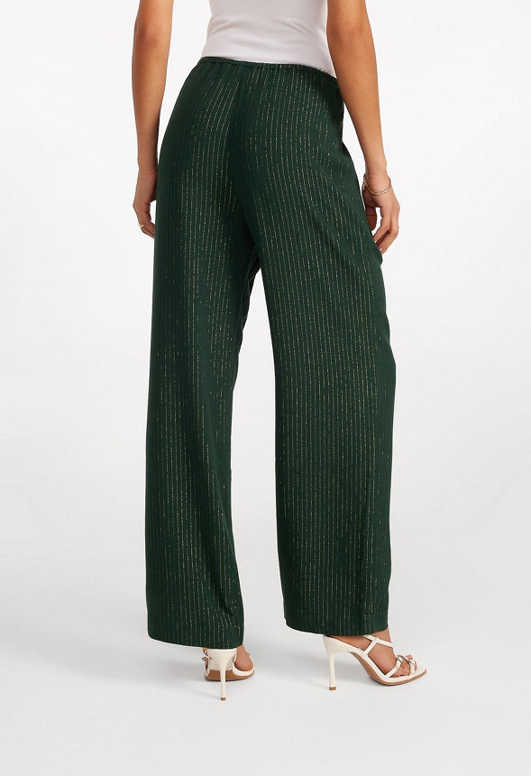 Stripe Wide Leg Pants Pine Grove With Lurex