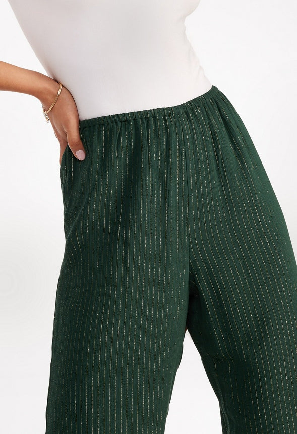 Stripe Wide Leg Pants Pine Grove With Lurex