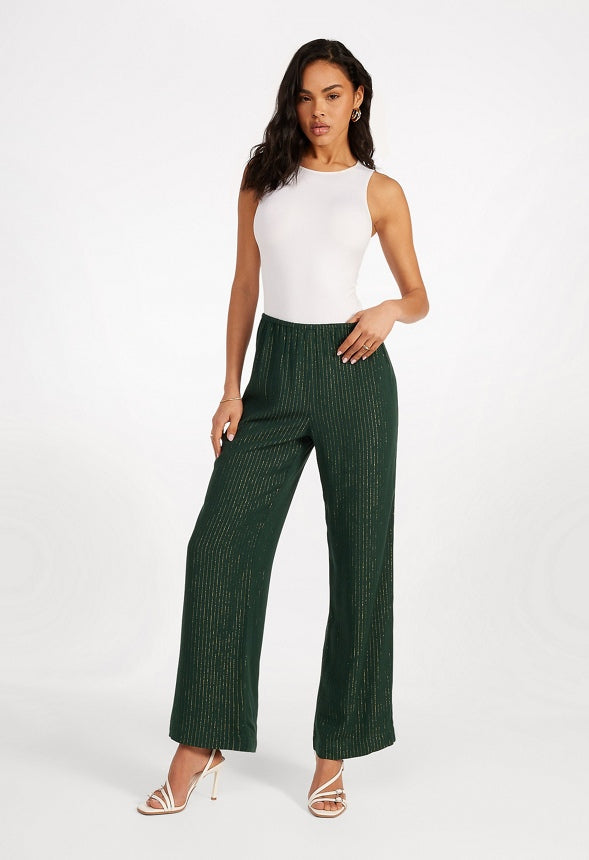 Stripe Wide Leg Pants Pine Grove With Lurex