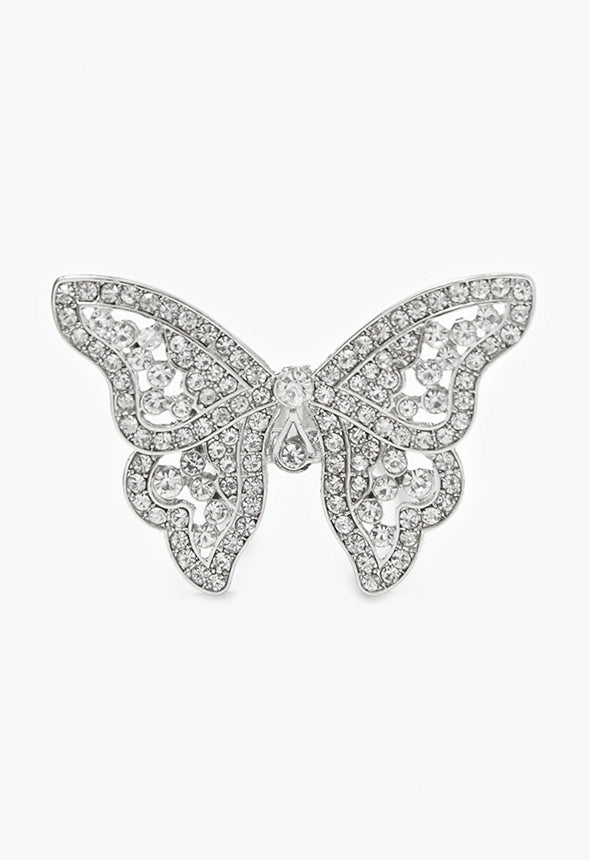 Liana Butterfly Ring Clear/Silver