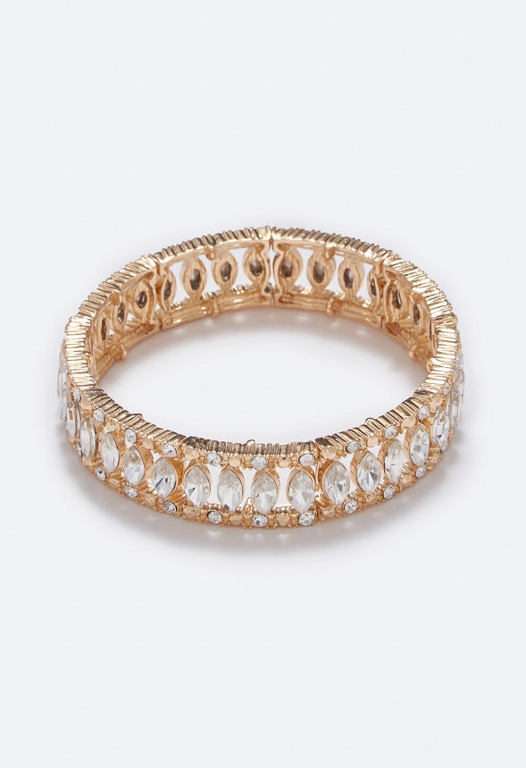 Eve Crystal Stretch Bracelet Clear/Gold