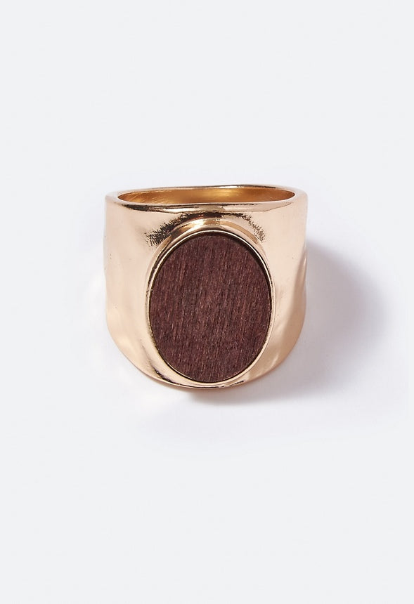 Parker Wood Inlay Ring Brown/Gold