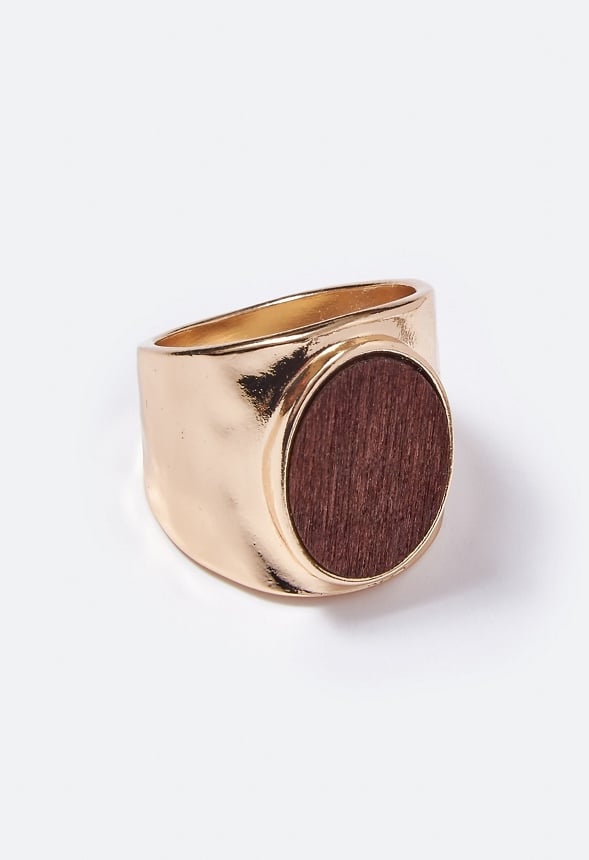 Parker Wood Inlay Ring Brown/Gold