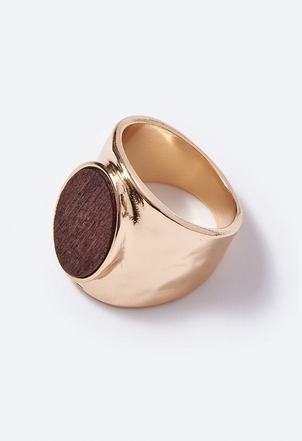 Parker Wood Inlay Ring Brown/Gold