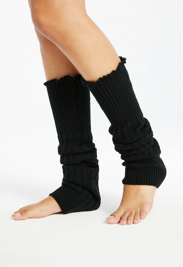 Scallop Leg Warmers Black