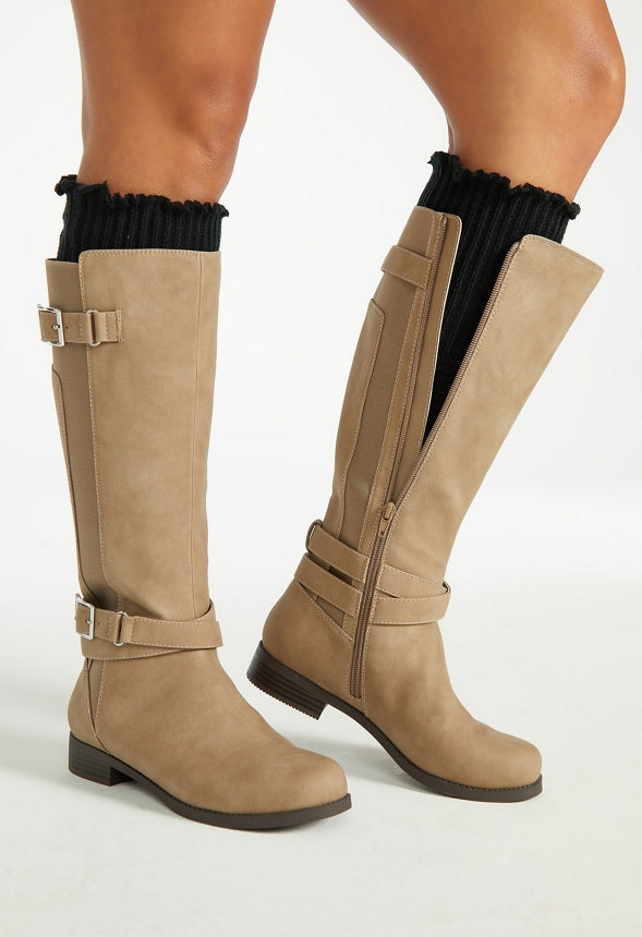 Scallop Leg Warmers Black