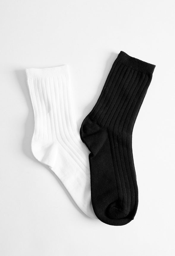 ANKLE CREW SOCK SET Black/ White