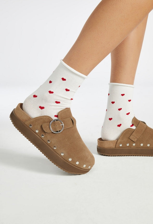 Red Heart Socks White/ Red