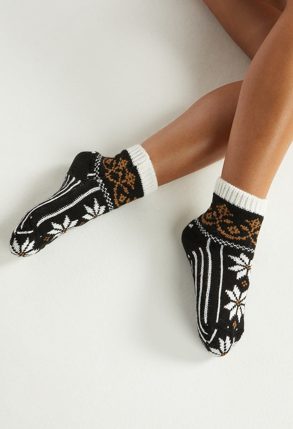 Fair Isle Sock Black/ White