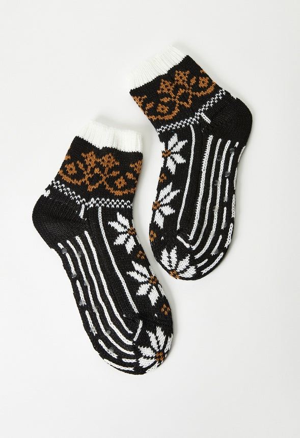 Fair Isle Sock Black/ White