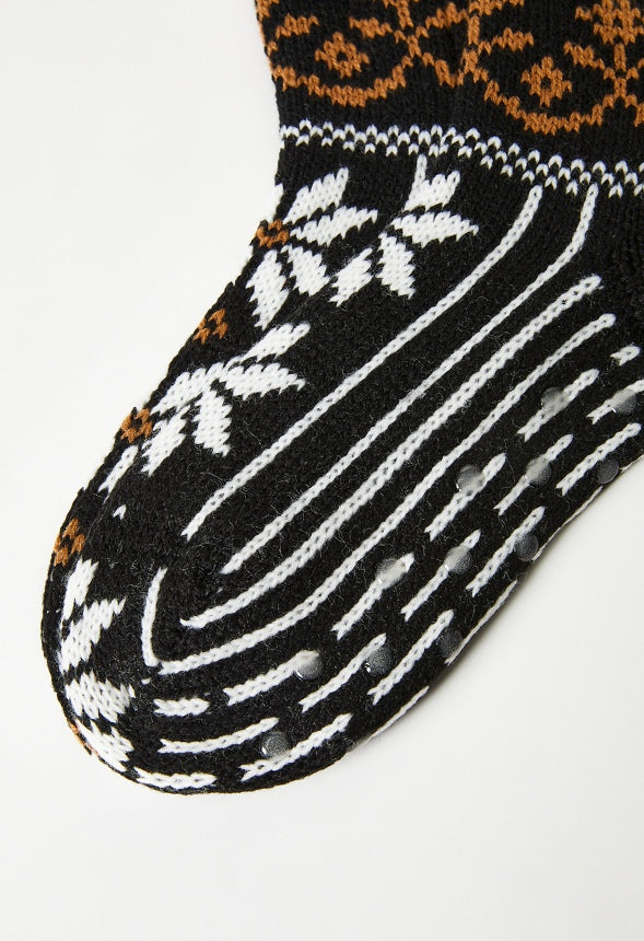 Fair Isle Sock Black/ White