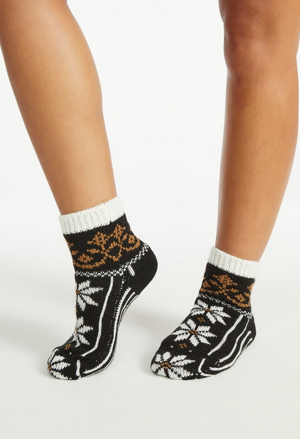 Fair Isle Sock Black/ White