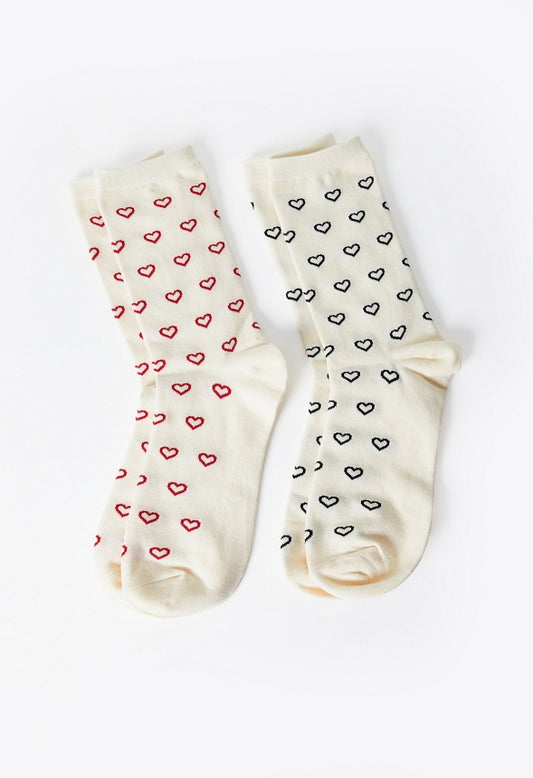 2-Pack Heart Motif Socks Multi