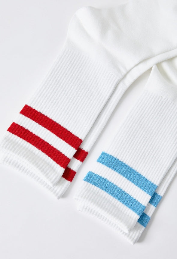 2-Pack Stripe Athletic Socks Multi
