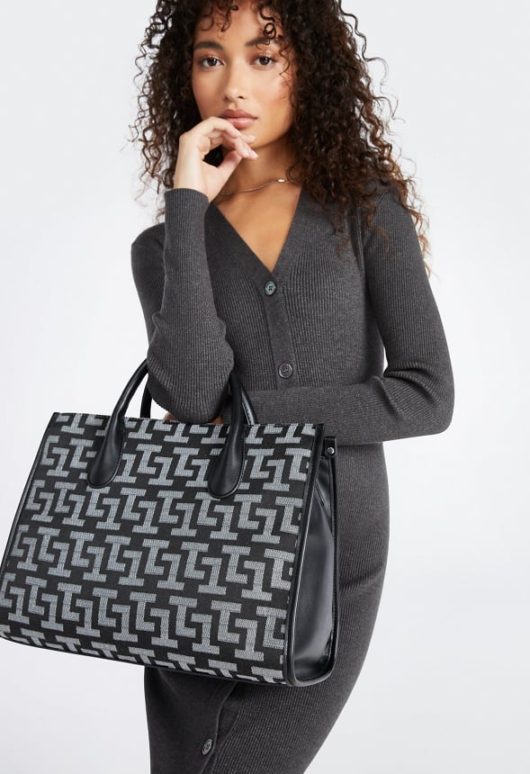 Satchel With Binding Black Multi
