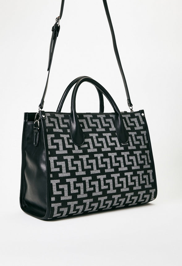 Satchel With Binding Black Multi
