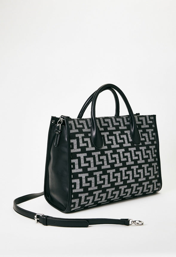 Satchel With Binding Black Multi