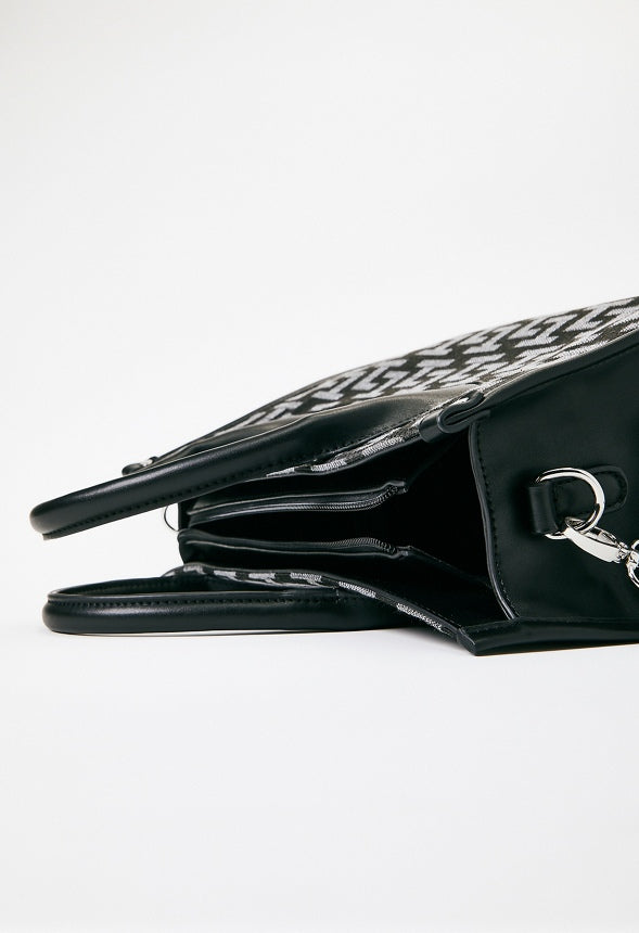 Satchel With Binding Black Multi