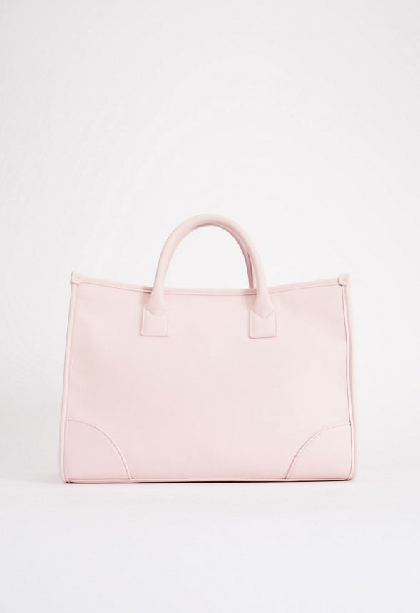SATCHEL WITH BINDING & WEBBING STRAP Chalk Pink