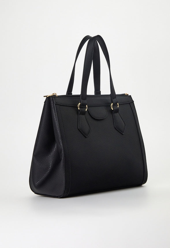 ZIPPERED SATCHEL SET Black