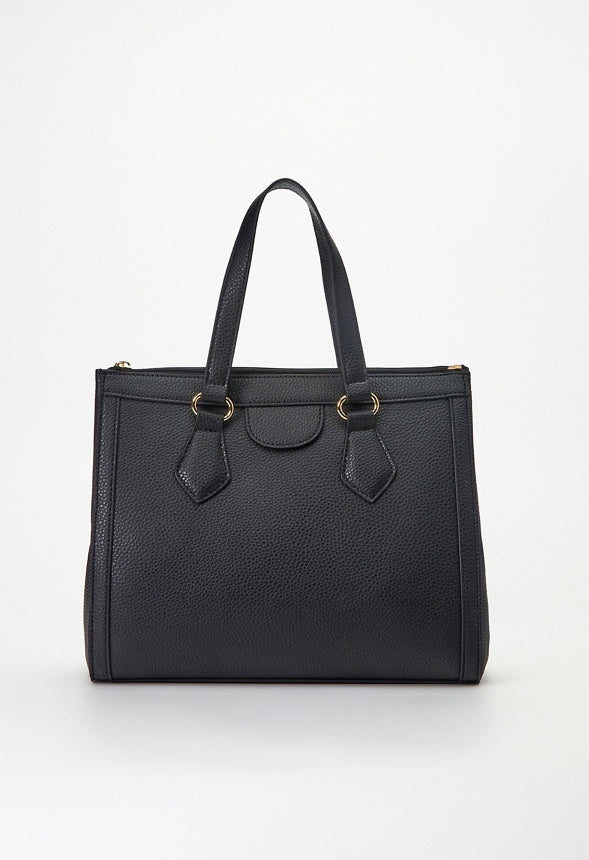 ZIPPERED SATCHEL SET Black