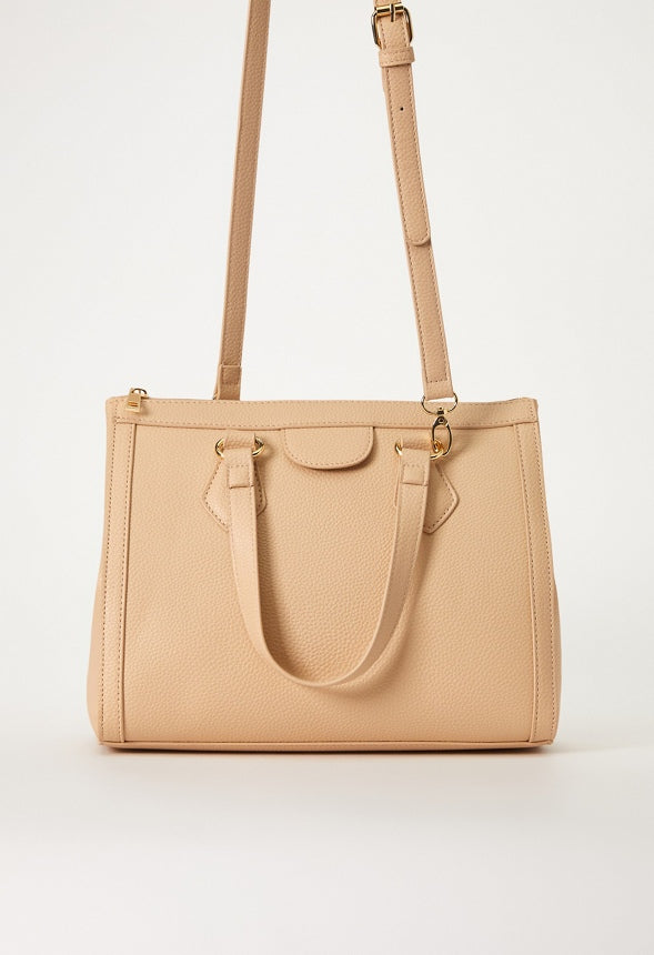 ZIPPERED SATCHEL SET Semolina Beige