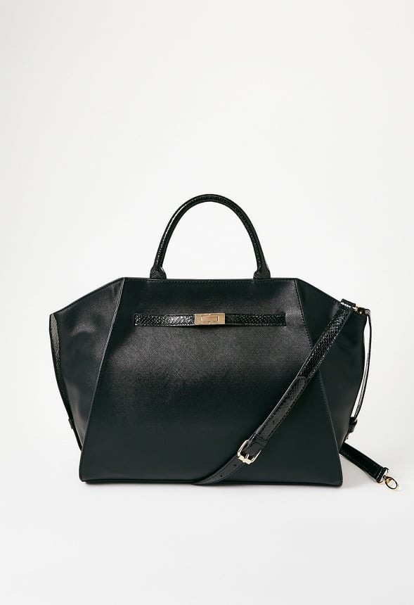 Belted Wing Satchel Black