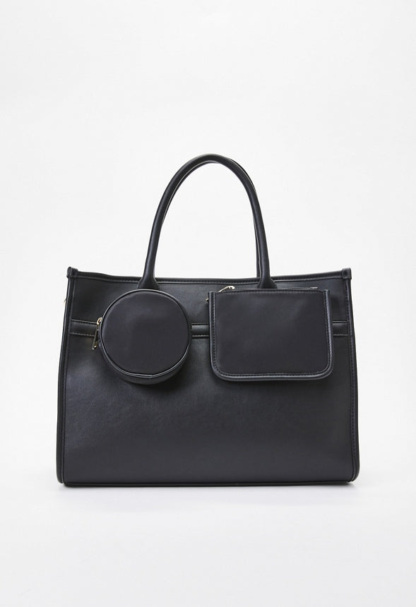 Satchel With Pouches Black