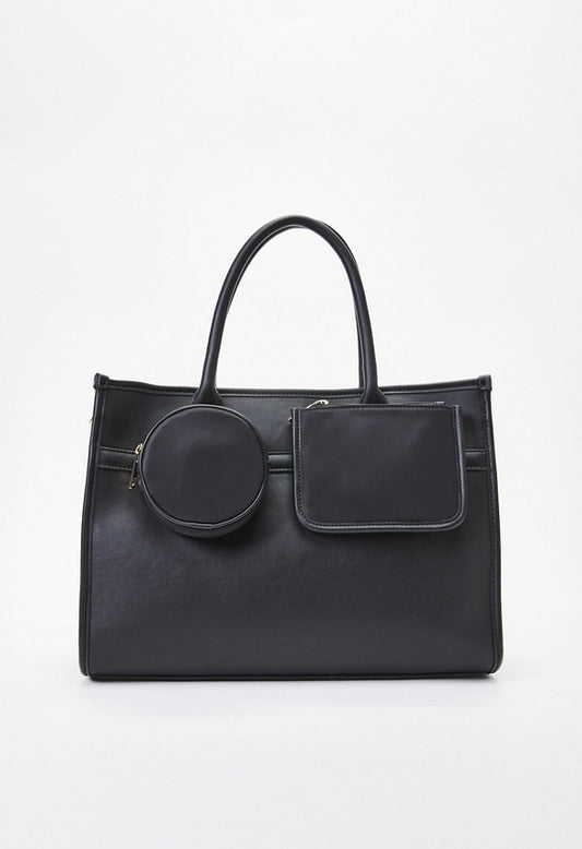 Satchel With Pouches Black
