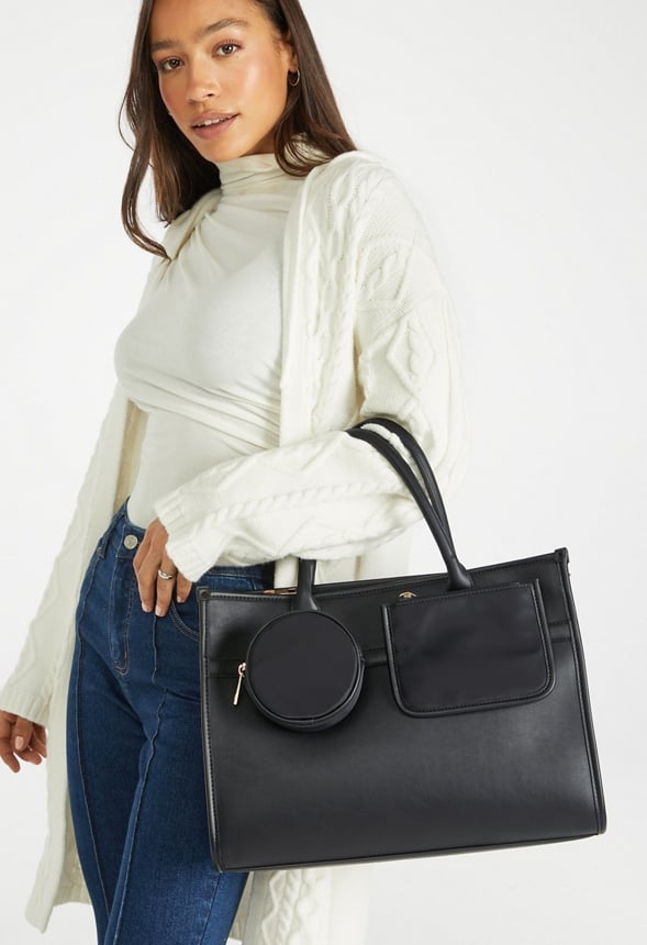 Satchel With Pouches Black