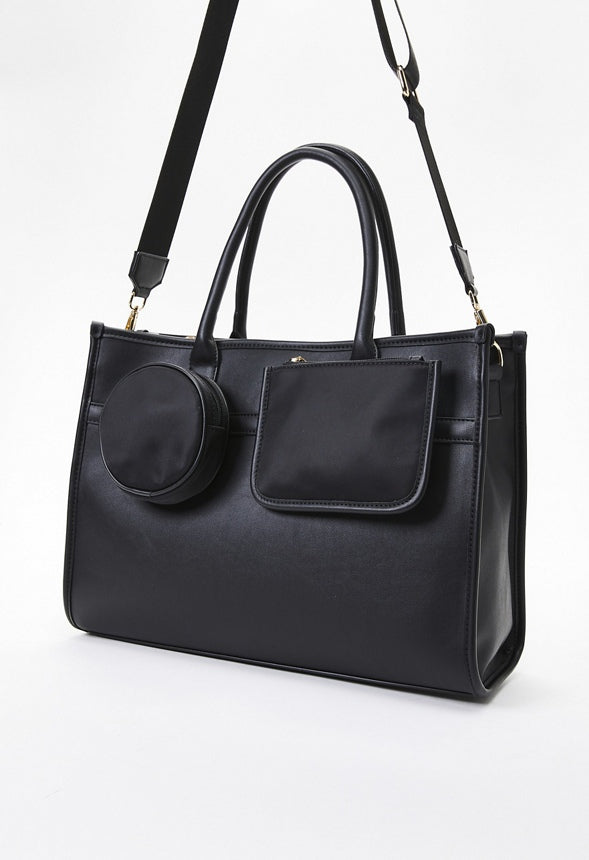Satchel With Pouches Black